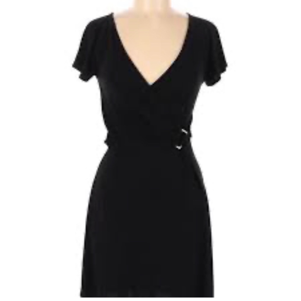 BCBG MaxAzria Black Faux Wrap Dress small NWOT